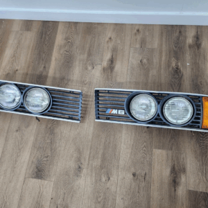 83-87 BMW E24 6-SERIES SET OF 2 FRONT LEFT & RIGHT HEADLIGHTS & TRIM GRILLE OEM